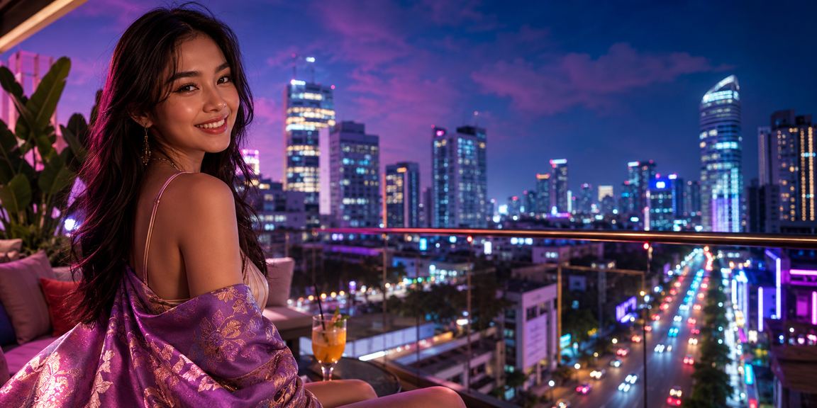 Tampilan aplikasi kasino dengan efek lampu neon yang memperlihatkan antarmuka modern