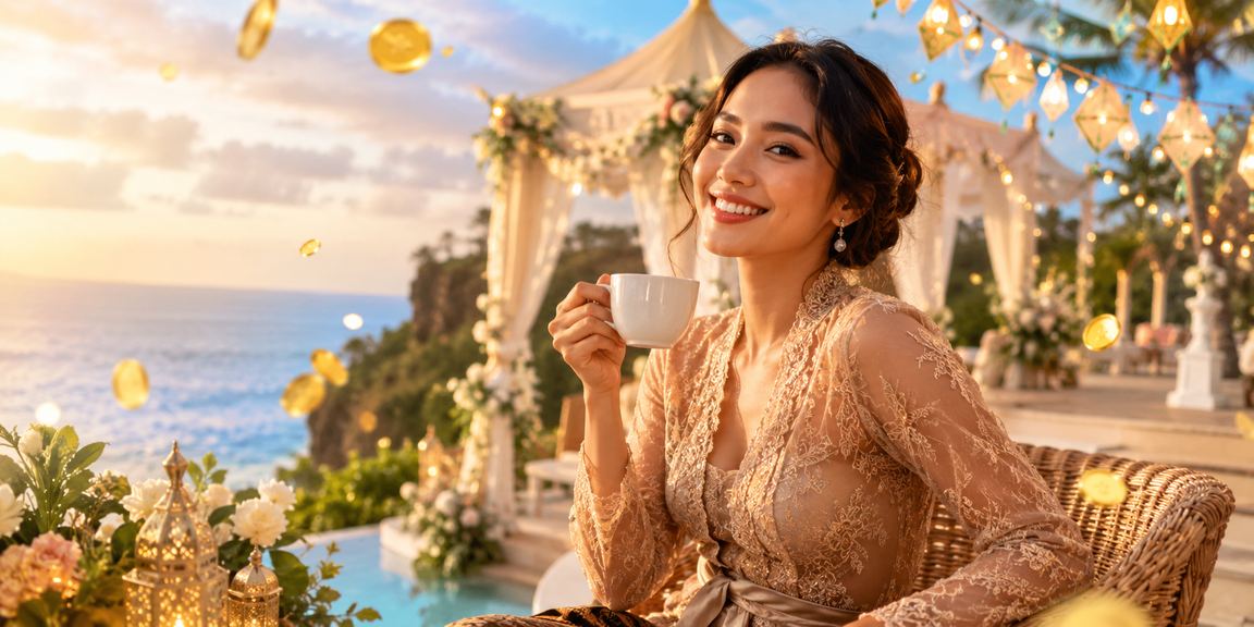 Ilustrasi bonus rebate dan promosi di cm88bets dengan suasana kafe dan kopi Vietnam