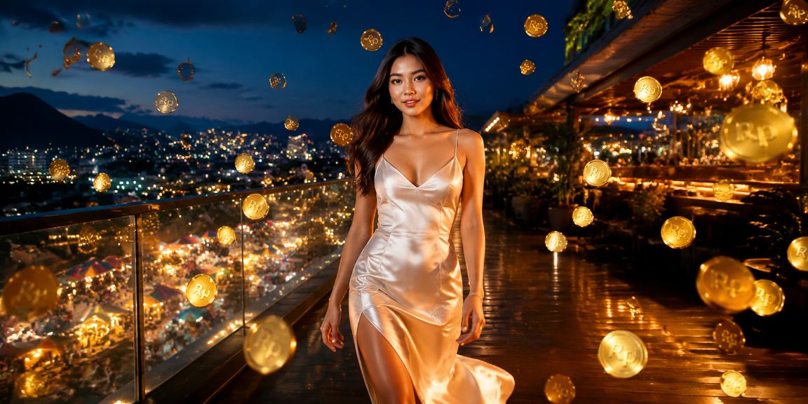 Mesin slot dengan tampilan night market Vietnam yang berwarna-warni dan meriah