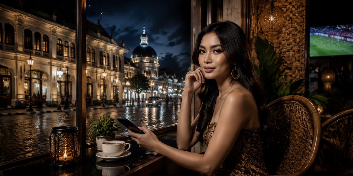 Seseorang menikmati taruhan olahraga dengan santai sambil minum kopi di suasana yang tenang